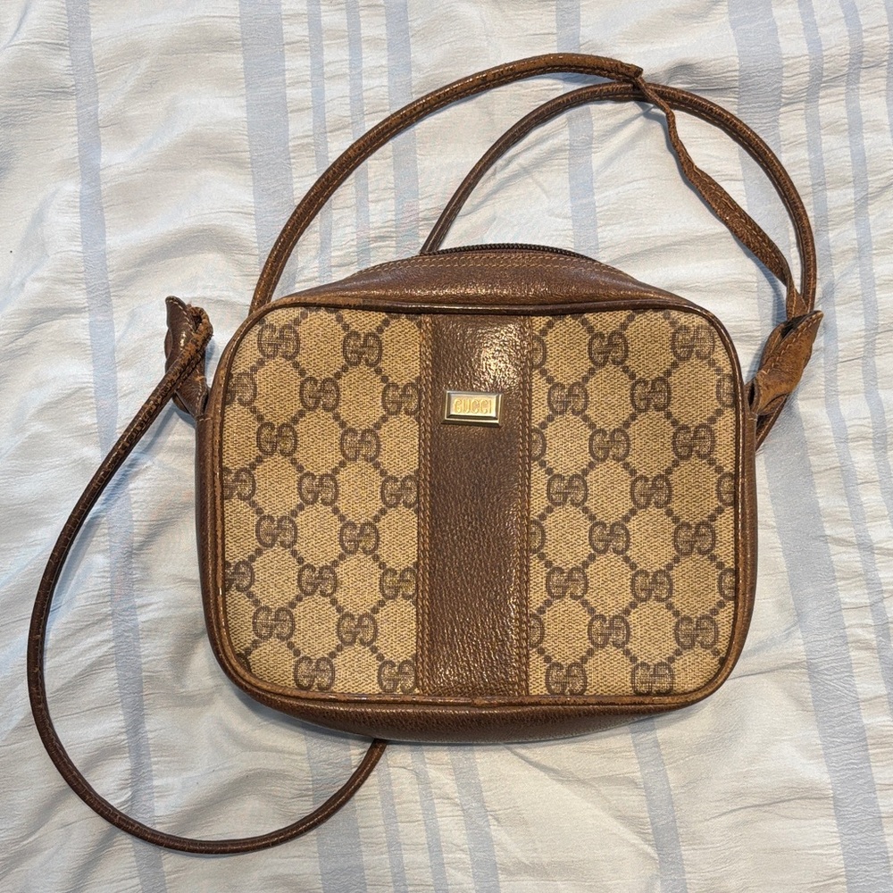 Gucci Brown Monogram Crossbody Bag